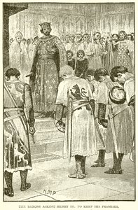 Les barons demandant à Henri III de tenir ses promesses - English School