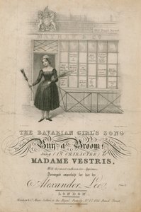 La chanson des filles bavaroises Achetez un balai!, chantée en personnage par Madame Vestris
