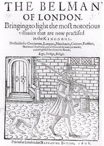 Le crieur de Londres, par Thomas Dekker, page de titre, imprimé par Nathaniel Butter, 1608