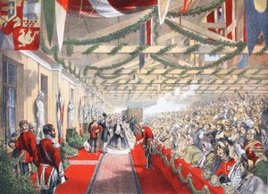 La gare de Bricklayers Arms, 7 mars 1863, de A Memorial of the Marriage of Edward VII and Alexandra of Denmark, pub. 1864 - English School