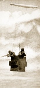 La cage pare-balles du lanceur de bombes Zeppelin, 1914-19 - English School