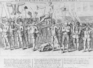 Le Triomphe des Bouchers, ou le Batelier dans les Choux, 1750
