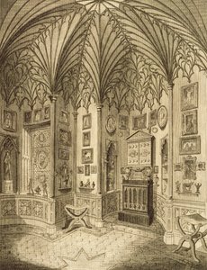 Le Cabinet, gravé par T. Morris, de Description de Strawberry Hill par Horace Walton, 1784