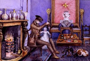 La prise du jour, un intérieur, vers 1830