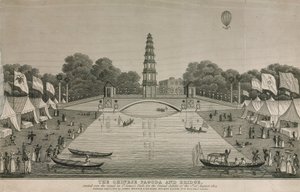 La pagode chinoise et le pont érigés sur le canal à St James