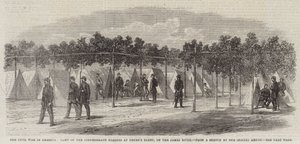 La guerre civile en Amérique, camp des marines confédérés à Drury