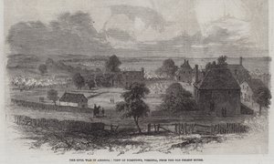 La guerre civile en Amérique, vue de Yorktown, Virginie, depuis la vieille maison Nelson - English School