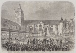 Le couronnement du roi et de la reine de Prusse, la procession depuis l