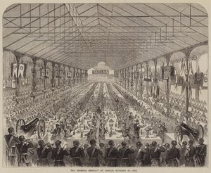Le banquet de Crimée à Dublin, 22 octobre 1856 (gravure) - English School