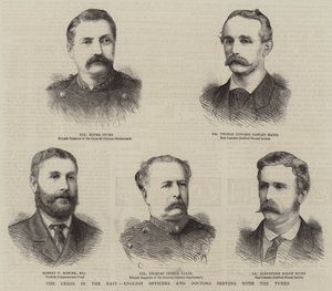 La crise en Orient, officiers et médecins anglais servant avec les Turcs - English School
