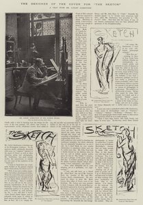 Le concepteur de la couverture pour "The Sketch" (lithographie) - English School