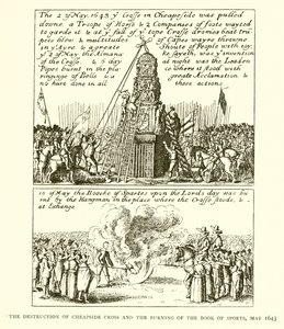 Destruction de la croix de Cheapside et brûlage du Livre des Sports, mai 1643 - English School
