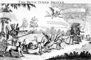 Le Diable devenu conducteur de troupeau, publié par William Tringham, 1756 - English School