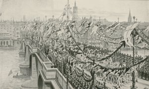Le cortège du jubilé de diamant traversant le pont de Londres