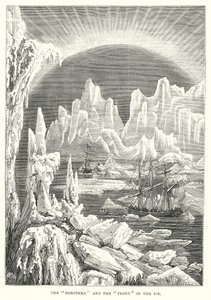 Le "Dorothea" et le "Trent" dans les glaces (gravure) - English School