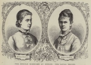 Le double mariage à Berlin, les épouses royales (gravure)