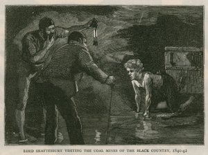 Le comte de Shaftesbury; visitant les mines de charbon du Black Country, 1840-41; d