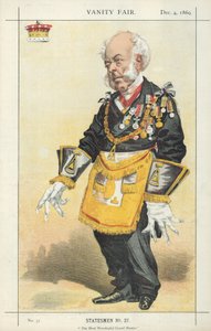 Le Comte de Zetland, Le Très Vénérable Grand Maître, 4 décembre 1869, caricature de Vanity Fair - English School