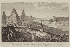 Les pyramides égyptiennes avec une vue sur une partie du Nil