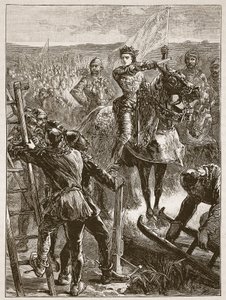 Les Anglais devant Harfleur, illustration de Cassells Illustrated History of England