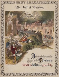 La chute de Babylone (gravure en couleur) - English School