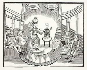 La célèbre histoire de Tom Pouce, illustration de Chap-books du XVIIIe siècle par John Ashton, pub. 1882 - English School