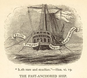 Le navire bien ancré (gravure) - English School
