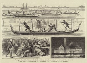 Le Congrès géographique à Venise, les fêtes (gravure) - English School