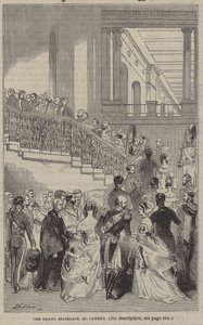 Le grand escalier, palais de St James, Londres, un salon - English School