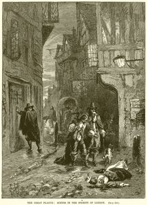 La Grande Peste : Scènes dans les rues de Londres - English School