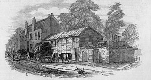 La maison à mi-chemin entre Knightsbridge et Kensington, gravée par Frederick James Smyth, 1848