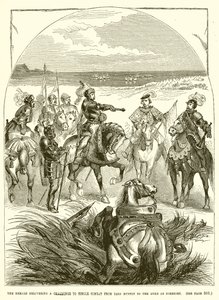 Le héraut délivrant un défi de combat singulier de Lord Huntly au duc de Somerset - English School