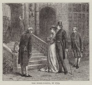 Le retour à la maison, en 1793 (gravure) - English School