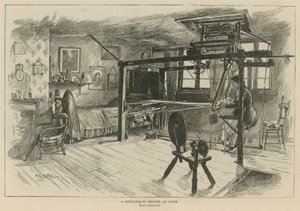 Les Huguenots en Angleterre : Un tisserand de Spitalfields au travail - English School