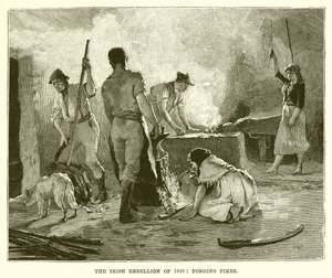 La rébellion irlandaise de 1848 : Forgeage de piques - English School