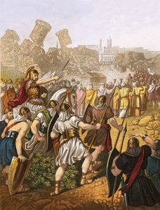 Les Israélites entourant les murs de Jéricho