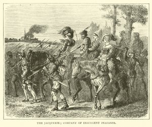 La Jacquerie; compagnie de paysans insurgés - English School