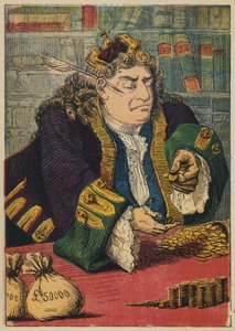 Le Roi Comptant Son Argent (lithographie en couleur) - English School