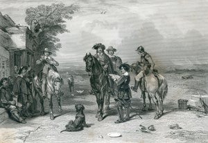 Le roi en route vers les Écossais, gravé par Frederick. T. Heath