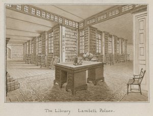 La bibliothèque, palais de Lambeth, Londres - English School