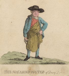 Le serveur Macaroni de Drury Lane, Londres