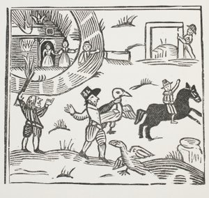 Les farces folles de Tom Tram, illustration de Chap-books du XVIIIe siècle par John Ashton, pub. 1882 - English School