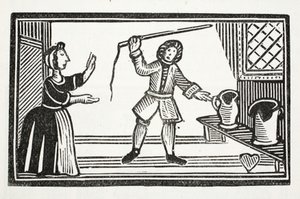 Les farces folles de Tom Tram, illustration de Chap-books du XVIIIe siècle par John Ashton, pub. 1882 - English School