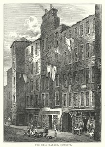 Le marché aux repas, Cowgate (gravure) - English School
