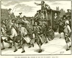La foule libérant M. Wilkes en route vers la prison - English School