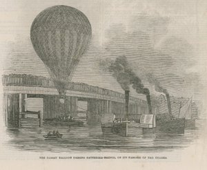 Le ballon Nassau passant le pont de Battersea - English School