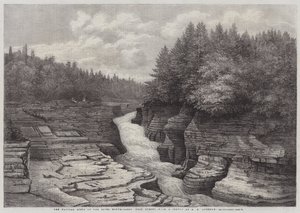 Les marches naturelles sur la rivière Montmorency, près de Québec (gravure) - English School