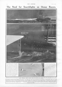 Le besoin de projecteurs sur les paquebots, de The Sphere, 27 avril 1912