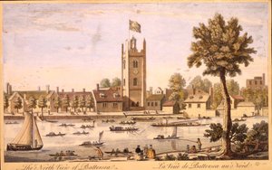 Vue du nord de Battersea c.1744 - English School
