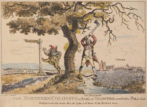 Le Colosse du Nord ou Comte de Toadstool, pub. 1786 (gravure en couleur) - English School